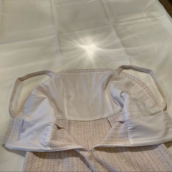 NWOT Black Halo Jumpsuit White/ beige sparkles 12 - Picture 11 of 16